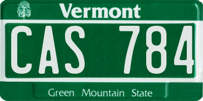 VT license plate CAS784