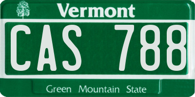 VT license plate CAS788