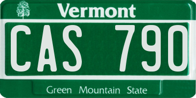 VT license plate CAS790