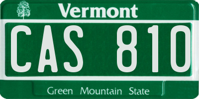 VT license plate CAS810