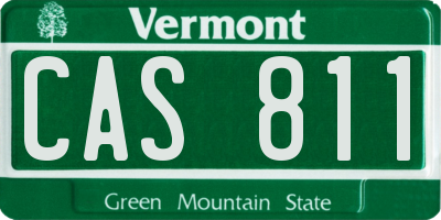 VT license plate CAS811
