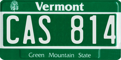 VT license plate CAS814