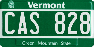 VT license plate CAS828
