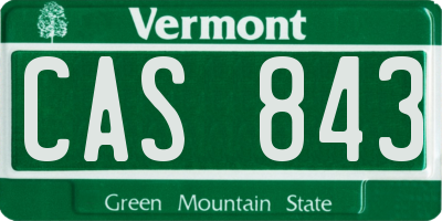 VT license plate CAS843