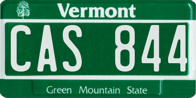 VT license plate CAS844