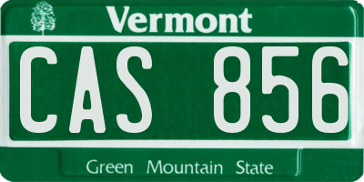 VT license plate CAS856