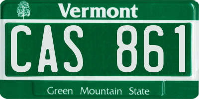 VT license plate CAS861