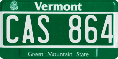 VT license plate CAS864