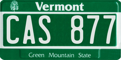VT license plate CAS877