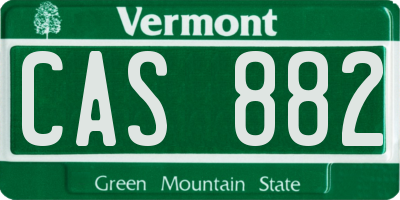 VT license plate CAS882