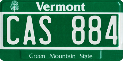 VT license plate CAS884