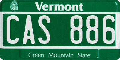 VT license plate CAS886