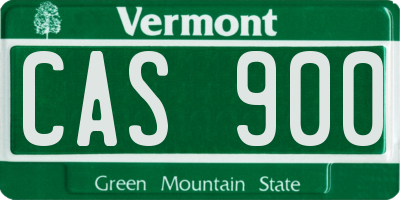 VT license plate CAS900