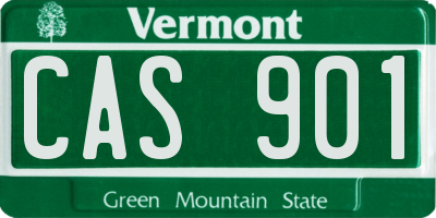 VT license plate CAS901