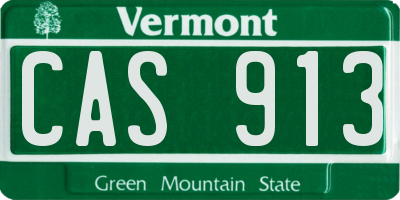 VT license plate CAS913