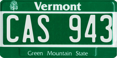 VT license plate CAS943