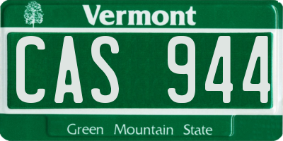 VT license plate CAS944