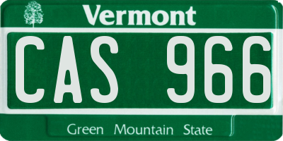 VT license plate CAS966
