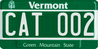 VT license plate CAT002