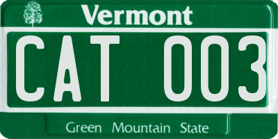 VT license plate CAT003