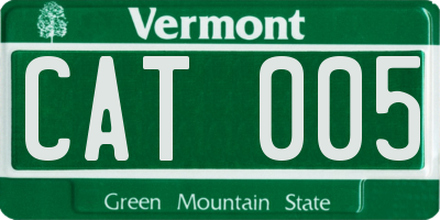 VT license plate CAT005