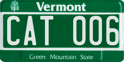 VT license plate CAT006