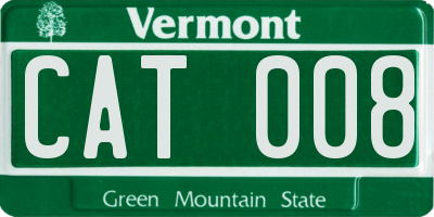 VT license plate CAT008
