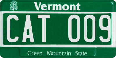 VT license plate CAT009
