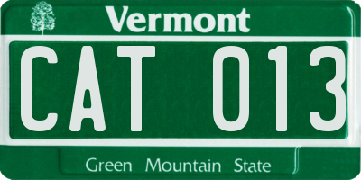 VT license plate CAT013