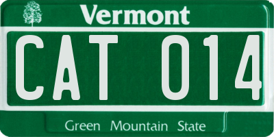 VT license plate CAT014