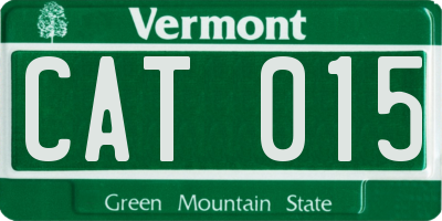 VT license plate CAT015