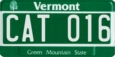 VT license plate CAT016
