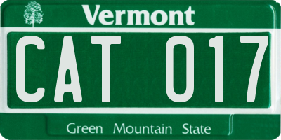 VT license plate CAT017
