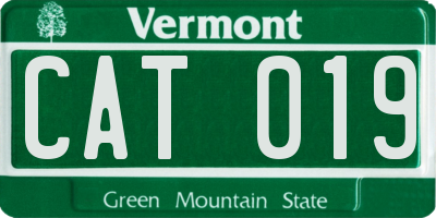 VT license plate CAT019