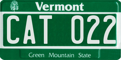 VT license plate CAT022