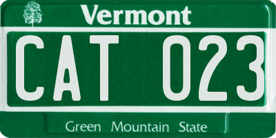 VT license plate CAT023