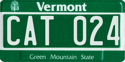 VT license plate CAT024
