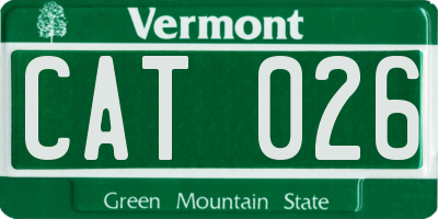 VT license plate CAT026