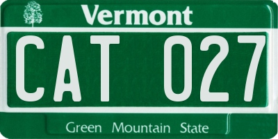 VT license plate CAT027