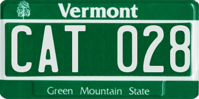 VT license plate CAT028