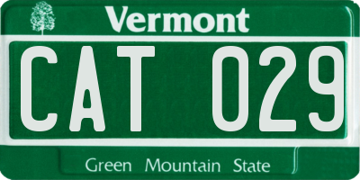VT license plate CAT029