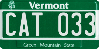 VT license plate CAT033