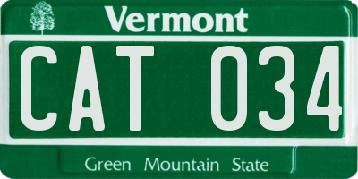 VT license plate CAT034