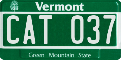 VT license plate CAT037