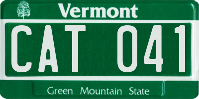 VT license plate CAT041