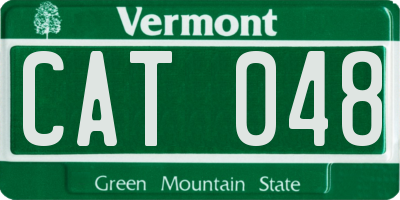 VT license plate CAT048
