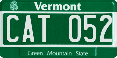 VT license plate CAT052