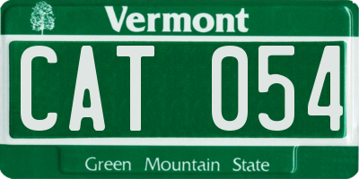 VT license plate CAT054