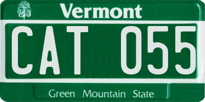 VT license plate CAT055