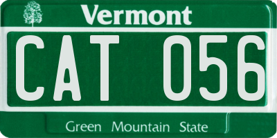 VT license plate CAT056